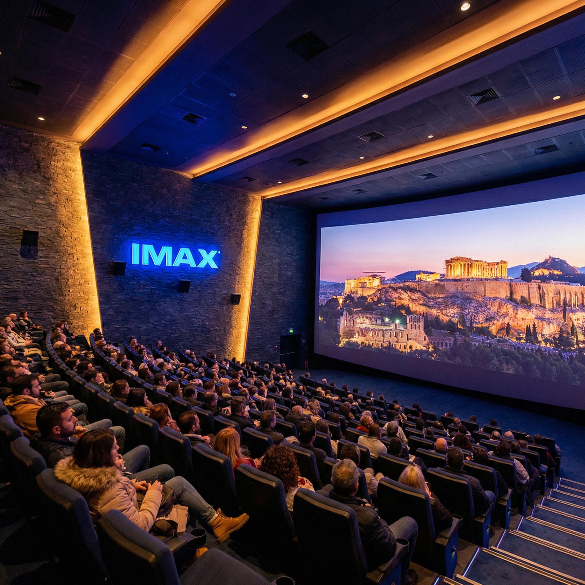Athens IMAX interior with audience