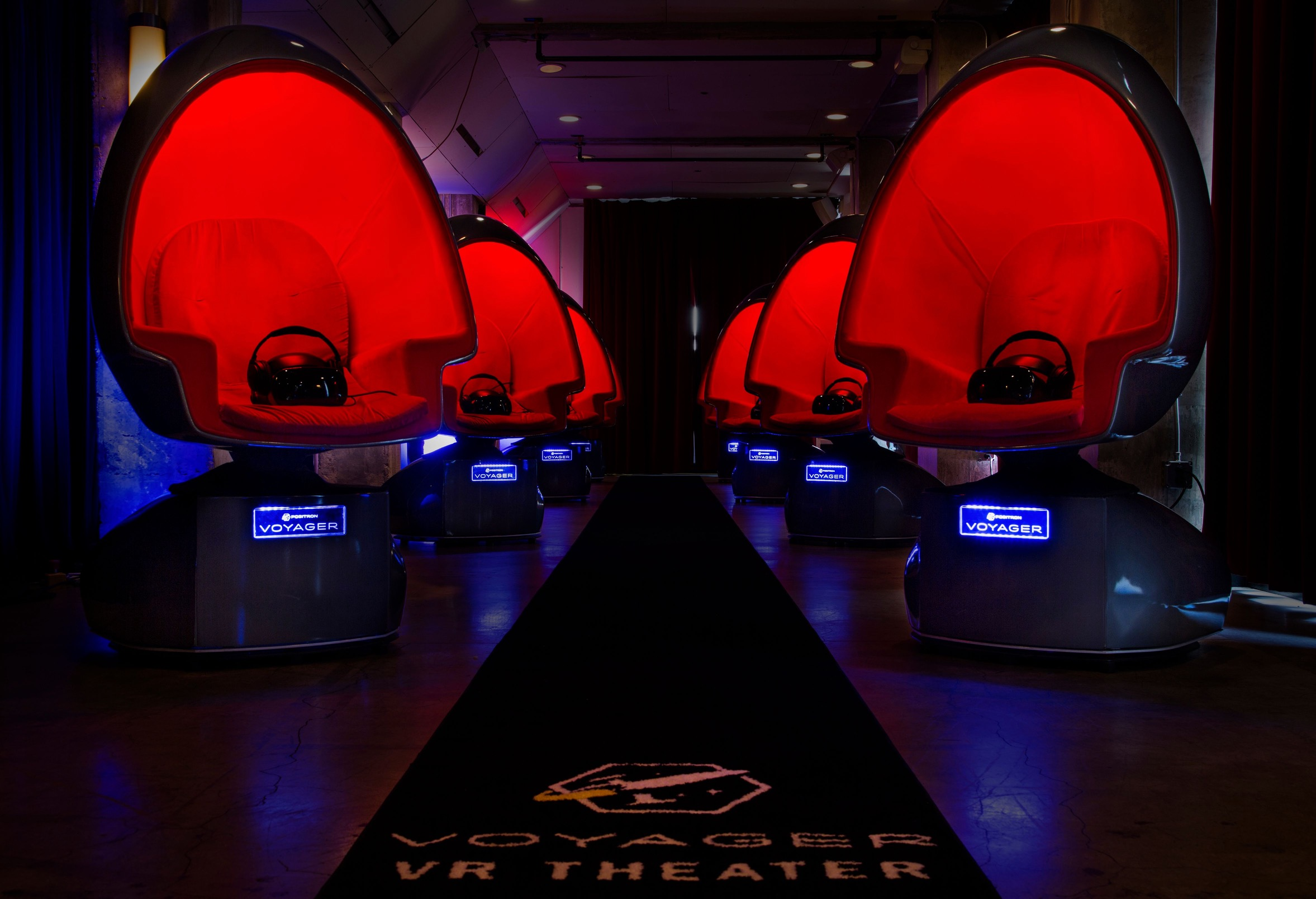 Voyager VR motion chairs in the immersive theater